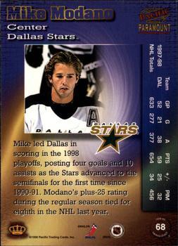 1998-99 Pacific Paramount - Ice Blue #68 Mike Modano Back