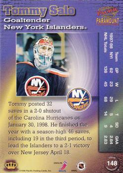 1998-99 Pacific Paramount - Ice Blue #148 Tommy Salo Back