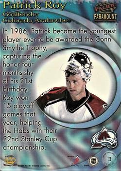 1998-99 Pacific Paramount - Ice Galaxy #3 Patrick Roy Back