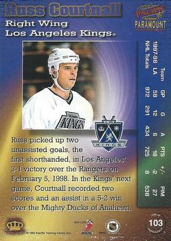 1998-99 Pacific Paramount - Silver #103 Russ Courtnall Back