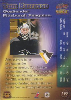 1998-99 Pacific Paramount - Silver #190 Tom Barrasso Back