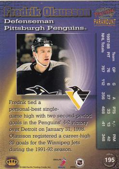 1998-99 Pacific Paramount - Silver #195 Fredrik Olausson Back