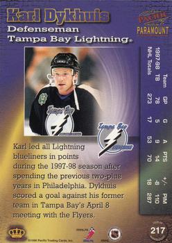 1998-99 Pacific Paramount - Silver #217 Karl Dykhuis Back