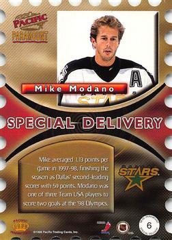 1998-99 Pacific Paramount - Special Delivery Die Cuts #6 Mike Modano Back