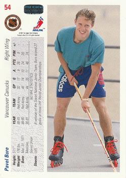 1991-92 Upper Deck #54 Pavel Bure Back