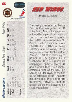 1991-92 Upper Deck #66 Martin Lapointe Back