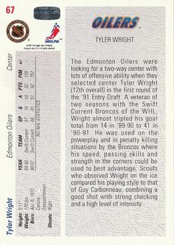 1991-92 Upper Deck #67 Tyler Wright Back