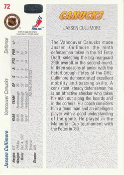 1991-92 Upper Deck #72 Jassen Cullimore Back