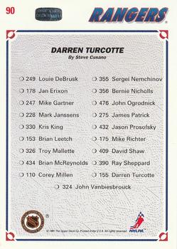 1991-92 Upper Deck #90 Darren Turcotte Back