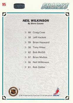 1991-92 Upper Deck #95 Neil Wilkinson Back