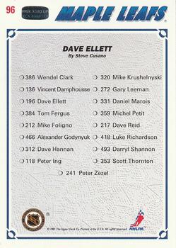 1991-92 Upper Deck #96 Dave Ellett Back
