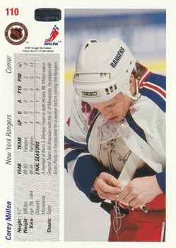 1991-92 Upper Deck #110 Corey Millen Back