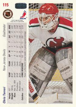 1991-92 Upper Deck #115 Chris Terreri Back