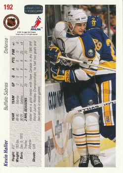 1991-92 Upper Deck #192 Kevin Haller Back