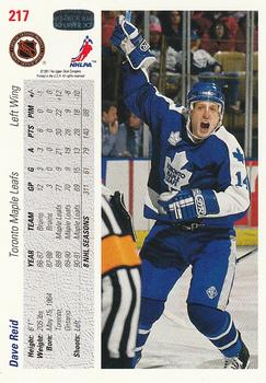 1991-92 Upper Deck #217 Dave Reid Back