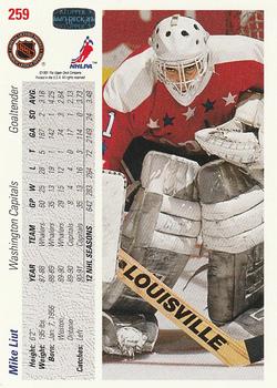1991-92 Upper Deck #259 Mike Liut Back