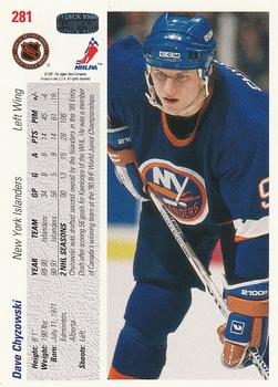1991-92 Upper Deck #281 Dave Chyzowski Back