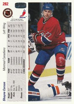 1991-92 Upper Deck #282 Shayne Corson Back