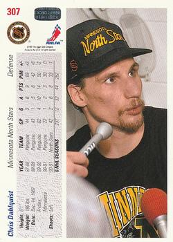 1991-92 Upper Deck #307 Chris Dahlquist Back