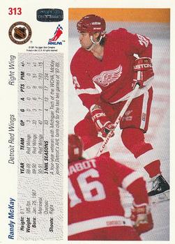 1991-92 Upper Deck #313 Randy McKay Back