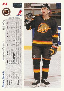 1991-92 Upper Deck #351 Shawn Antoski Back