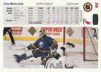 1991-92 Upper Deck #368 Clint Malarchuk Back