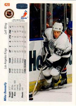 1991-92 Upper Deck #420 Mike Donnelly Back