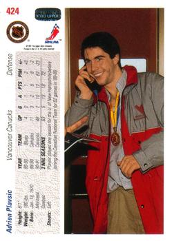 1991-92 Upper Deck #424 Adrien Plavsic Back