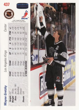 1991-92 Upper Deck #437 Wayne Gretzky Back