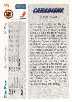 1991-92 Upper Deck #448 Gilbert Dionne Back