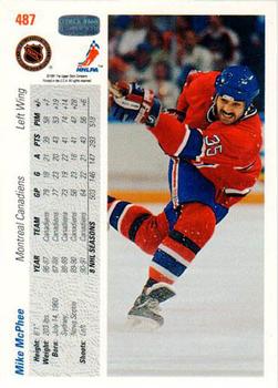 1991-92 Upper Deck #487 Mike McPhee Back