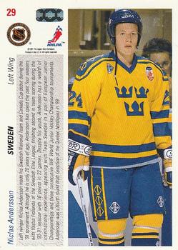 1991-92 Upper Deck #29 Niklas Andersson Back