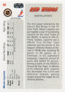 1991-92 Upper Deck #66 Martin Lapointe Back