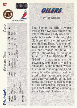1991-92 Upper Deck #67 Tyler Wright Back
