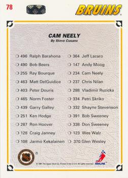 1991-92 Upper Deck #78 Cam Neely Back