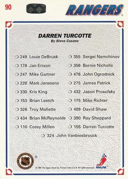 1991-92 Upper Deck #90 Darren Turcotte Back