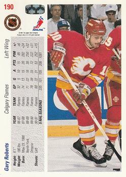 1991-92 Upper Deck #190 Gary Roberts Back