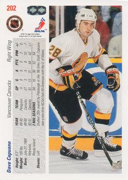1991-92 Upper Deck #202 Dave Capuano Back
