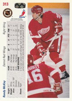 1991-92 Upper Deck #313 Randy McKay Back