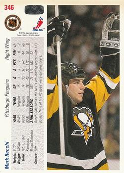 1991-92 Upper Deck #346 Mark Recchi Back