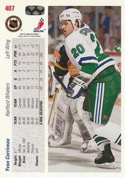 1991-92 Upper Deck #407 Yvon Corriveau Back