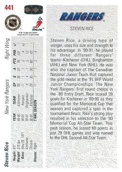 1991-92 Upper Deck #441 Steven Rice Back
