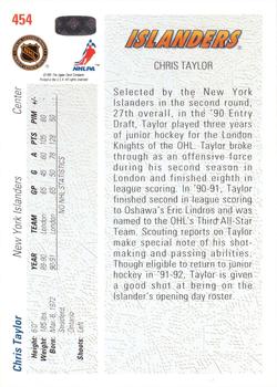 1991-92 Upper Deck #454 Chris Taylor Back