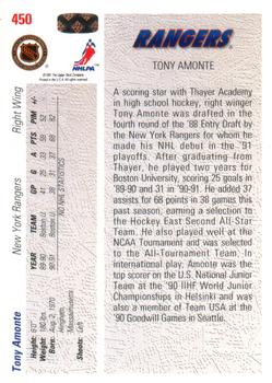 1991-92 Upper Deck #450 Tony Amonte Back