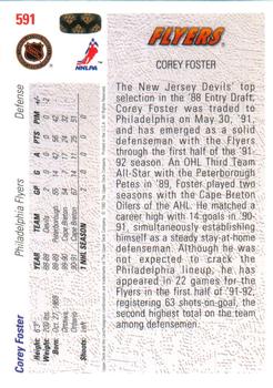 1991-92 Upper Deck #591 Corey Foster Back