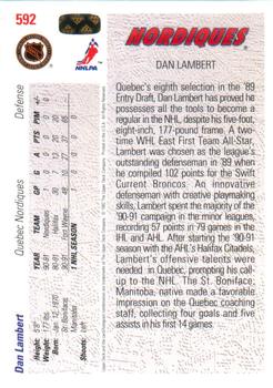1991-92 Upper Deck #592 Dan Lambert Back