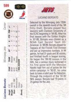 1991-92 Upper Deck #599 Luciano Borsato Back