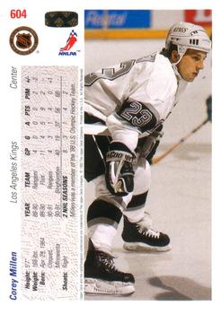 1991-92 Upper Deck #604 Corey Millen Back