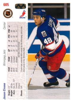 1991-92 Upper Deck #605 Jason Cirone Back