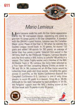 1991-92 Upper Deck #611 Mario Lemieux Back
